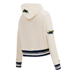 MLB TAMPA BAY RAYS RETRO CLASSIC CHANDAIL À CAPUCHON COURT CÔTELÉ POUR FEMME (COQUILLE D'ŒUF/MARINE MINUIT)