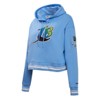 MLB TAMPA BAY RAYS RETRO CLASSIC WOMEN'S RIB CROPPED PULLOVER HOODIE (UNIVERSITY BLUE)
