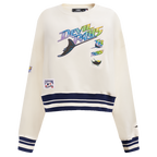 MLB TAMPA BAY RAYS RETRO CLASSIC WOMEN'S RIB CREWNECK (EGGSHELL/ MIDNIGHT NAVY)