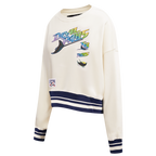 MLB TAMPA BAY RAYS RETRO CLASSIC WOMEN'S RIB CREWNECK (EGGSHELL/ MIDNIGHT NAVY)
