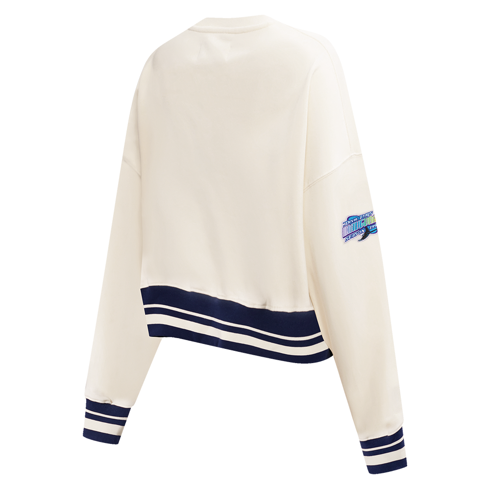 MLB TAMPA BAY RAYS RETRO CLASSIC WOMEN'S RIB CREWNECK (EGGSHELL/ MIDNIGHT NAVY)