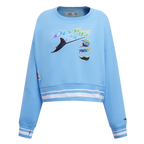 MLB TAMPA BAY RAYS RETRO CLASSIC CHANDAIL À COL ROND CÔTELÉ POUR FEMME (BLEU UNIVERSITÉ)