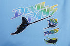 MLB TAMPA BAY RAYS RETRO CLASSIC CHANDAIL À COL ROND CÔTELÉ POUR FEMME (BLEU UNIVERSITÉ)