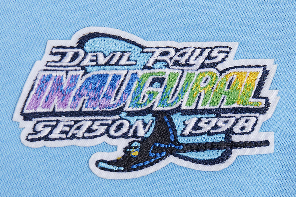 MLB TAMPA BAY RAYS RETRO CLASSIC CHANDAIL À COL ROND CÔTELÉ POUR FEMME (BLEU UNIVERSITÉ)
