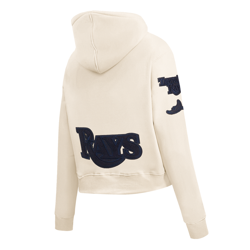 MLB TAMPA BAY RAYS TRIPLE TONAL WOMEN'S DOUBLE KNIT FULL ZIP HOODIE (EGGSHELL)