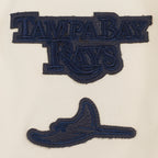 MLB TAMPA BAY RAYS TRIPLE TONAL WOMEN'S DOUBLE KNIT FULL ZIP HOODIE (EGGSHELL)