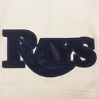 MLB TAMPA BAY RAYS TRIPLE TONAL WOMEN'S DOUBLE KNIT FULL ZIP HOODIE (EGGSHELL)