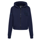 MLB TAMPA BAY RAYS TRIPLE TONAL WOMEN'S DOUBLE KNIT FULL ZIP HOODIE (MIDNIGHT NAVY)