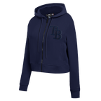 MLB TAMPA BAY RAYS TRIPLE TONAL WOMEN'S DOUBLE KNIT FULL ZIP HOODIE (MIDNIGHT NAVY)