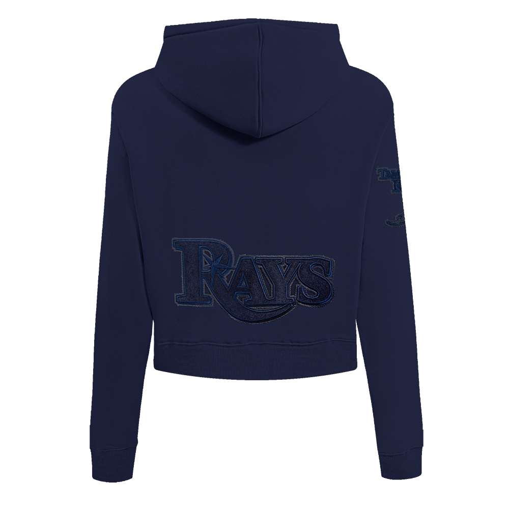 MLB TAMPA BAY RAYS TRIPLE TONAL WOMEN'S DOUBLE KNIT FULL ZIP HOODIE (MIDNIGHT NAVY)