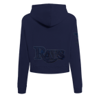MLB TAMPA BAY RAYS TRIPLE TONAL WOMEN'S DOUBLE KNIT FULL ZIP HOODIE (MIDNIGHT NAVY)