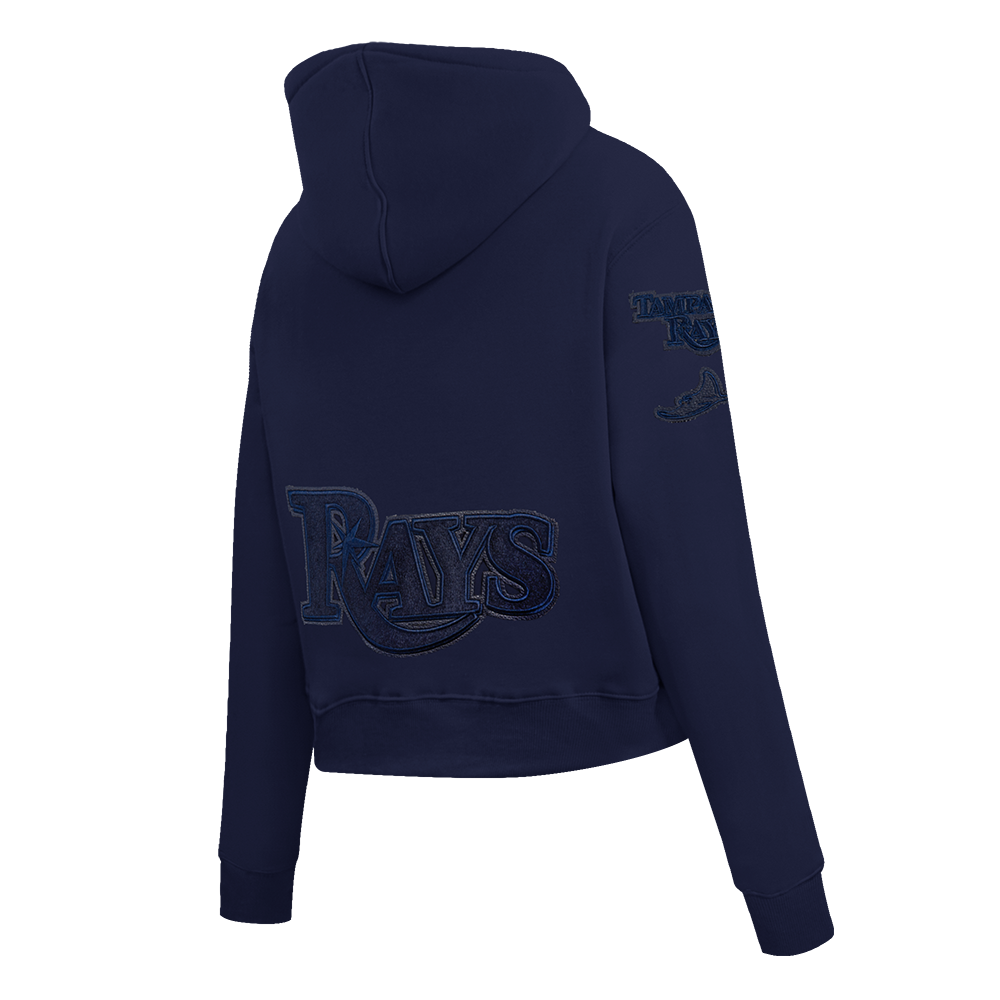 MLB TAMPA BAY RAYS TRIPLE TONAL WOMEN'S DOUBLE KNIT FULL ZIP HOODIE (MIDNIGHT NAVY)