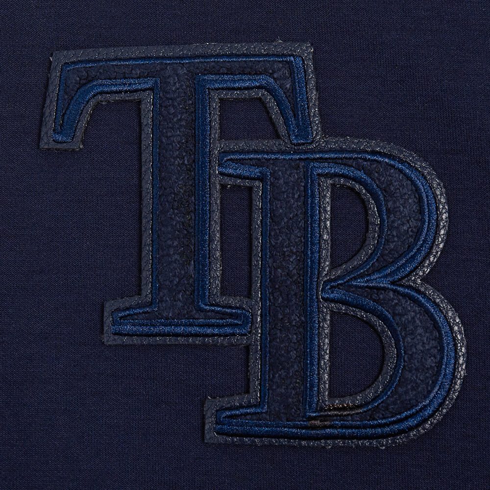 MLB TAMPA BAY RAYS TRIPLE TONAL WOMEN'S DOUBLE KNIT FULL ZIP HOODIE (MIDNIGHT NAVY)