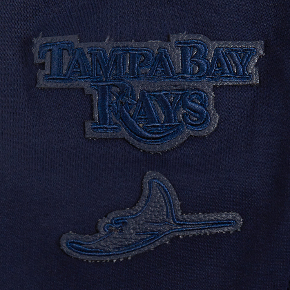 MLB TAMPA BAY RAYS TRIPLE TONAL WOMEN'S DOUBLE KNIT FULL ZIP HOODIE (MIDNIGHT NAVY)