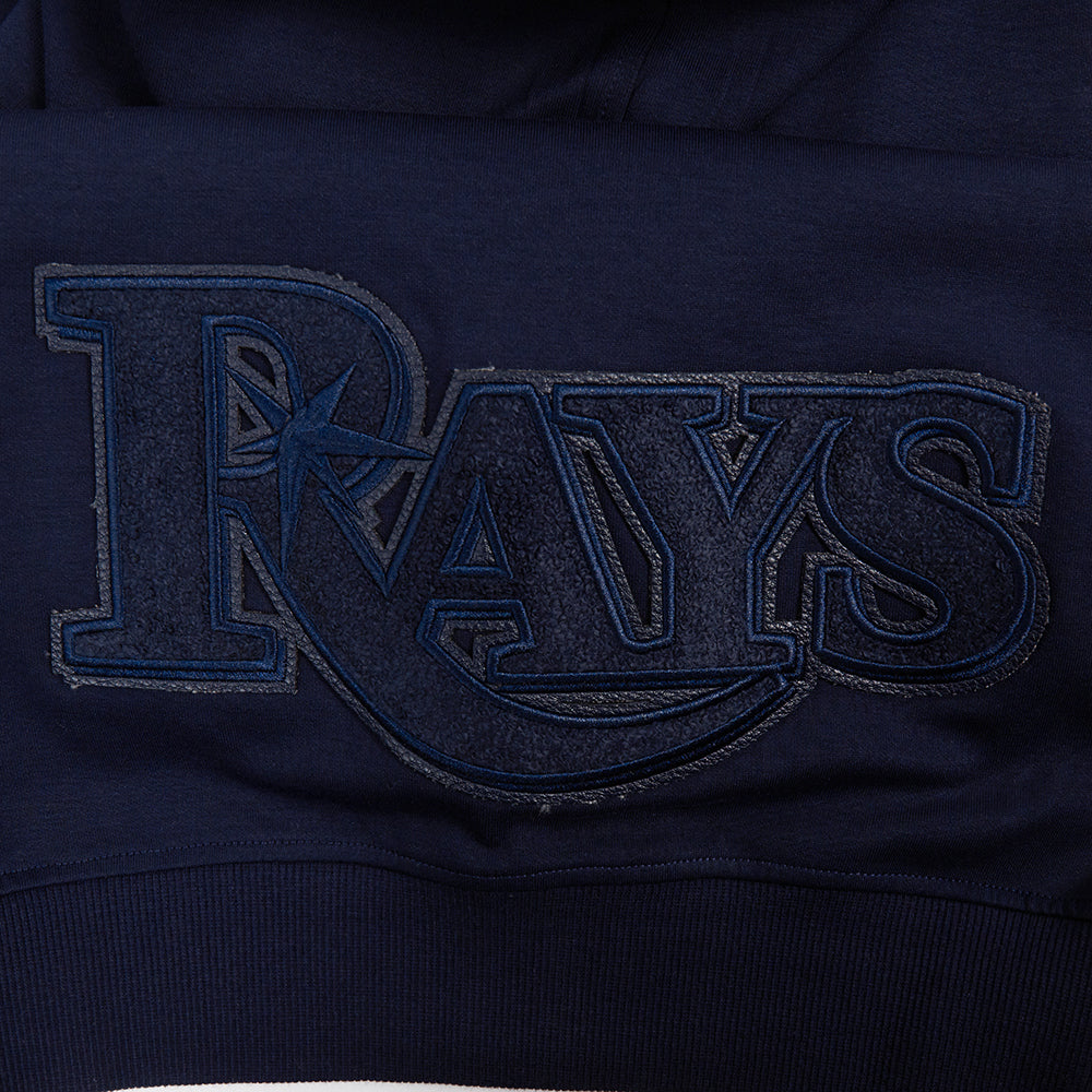 MLB TAMPA BAY RAYS TRIPLE TONAL WOMEN'S DOUBLE KNIT FULL ZIP HOODIE (MIDNIGHT NAVY)