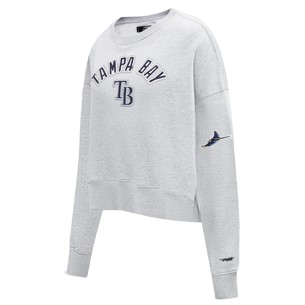 MLB TAMPA BAY RAYS CLASSIC WOMEN'S FLEECE CREWNECK (HEATHER GREY)