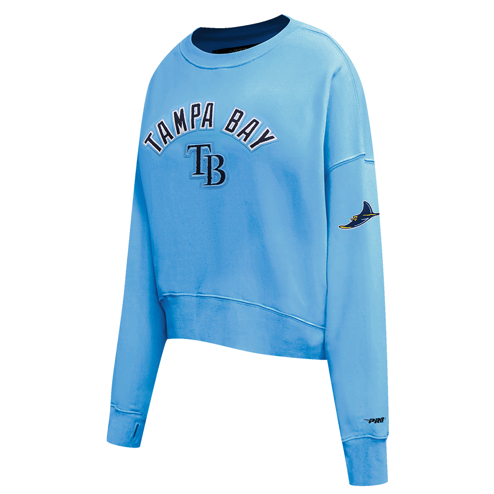 MLB TAMPA BAY RAYS CLASSIC WOMEN'S FLEECE CREWNECK (UNIVERSITY BLUE)