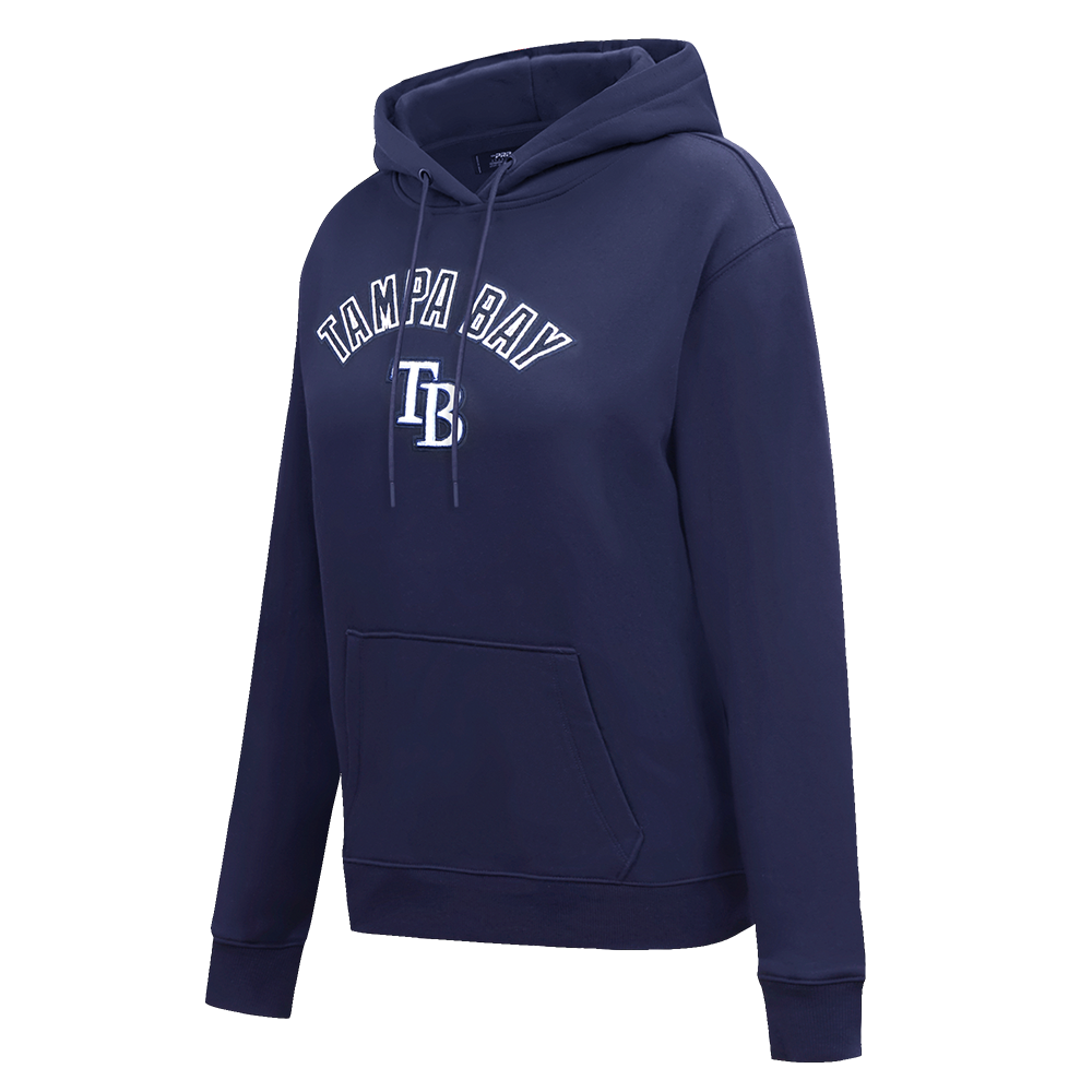 MLB TAMPA BAY RAYS CLASSIC WOMEN'S FLEECE PULLOVER HOODIE (MIDNIGHT NAVY)