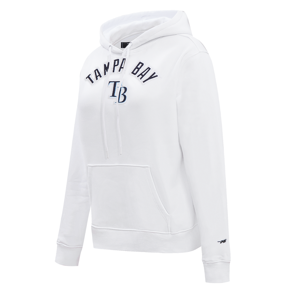 MLB TAMPA BAY RAYS CLASSIC WOMEN'S FLEECE PULLOVER HOODIE (WHITE)