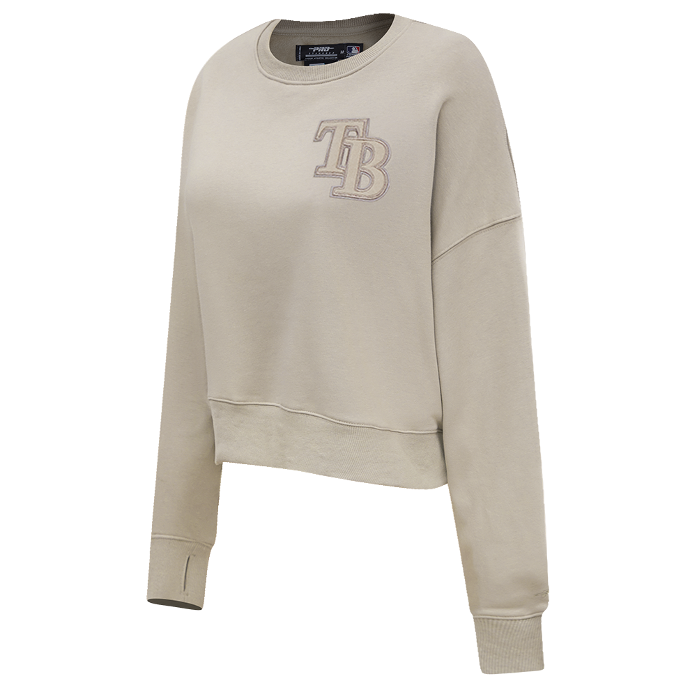 MLB TAMPA BAY RAYS NEUTRAL WOMEN'S CREWNECK (TAUPE)