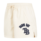 MLB TAMPA BAY RAYS TRIPLE TONAL W WOVEN WOMEN'S SHORT (EGGSHELL)