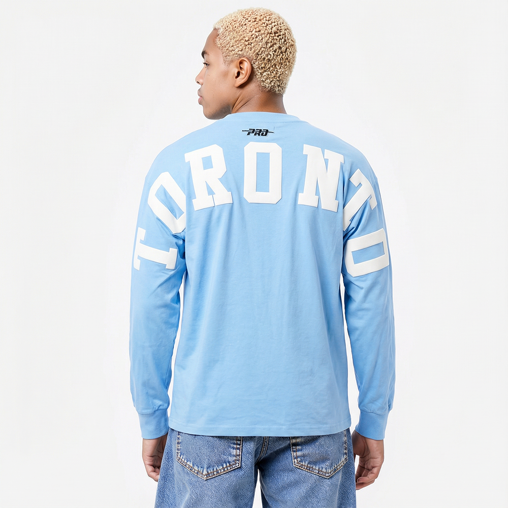 MLB TORONTO BLUE JAYS WINGSPAN MEN'S DROP SHOULDER LS TOP v2 (UNIVERSITY BLUE)