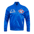 MLB TORONTO BLUE JAYS MODERN ORIGINALS MEN'S SATIN JACKET (ROYAL BLUE)