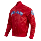 MLB TORONTO BLUE JAYS BLOUSON EN SATIN À GRAND LOGO POUR HOMME (ROUGE)