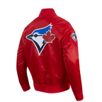 MLB TORONTO BLUE JAYS BLOUSON EN SATIN À GRAND LOGO POUR HOMME (ROUGE)