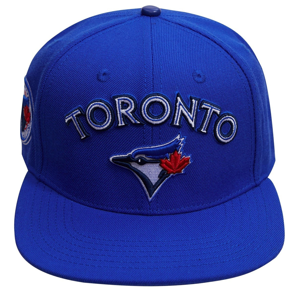 MLB TORONTO BLUE JAYS STACKED LOGO WOOL UNISEX SNAPBACK HAT (ROYAL BLUE)