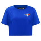 MLB TORONTO BLUE JAYS CLASSIC WOMEN'S SINGLE JERSEY BOXY TOP (ROYAL BLUE)