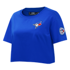 MLB TORONTO BLUE JAYS CLASSIC WOMEN'S SINGLE JERSEY BOXY TOP (ROYAL BLUE)