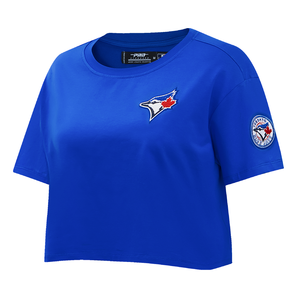 MLB TORONTO BLUE JAYS CLASSIC WOMEN'S SINGLE JERSEY BOXY TOP (ROYAL BLUE)