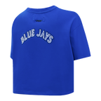 MLB TORONTO BLUE JAYS CLASSIC WOMEN'S SINGLE JERSEY BOXY TOP (ROYAL BLUE)
