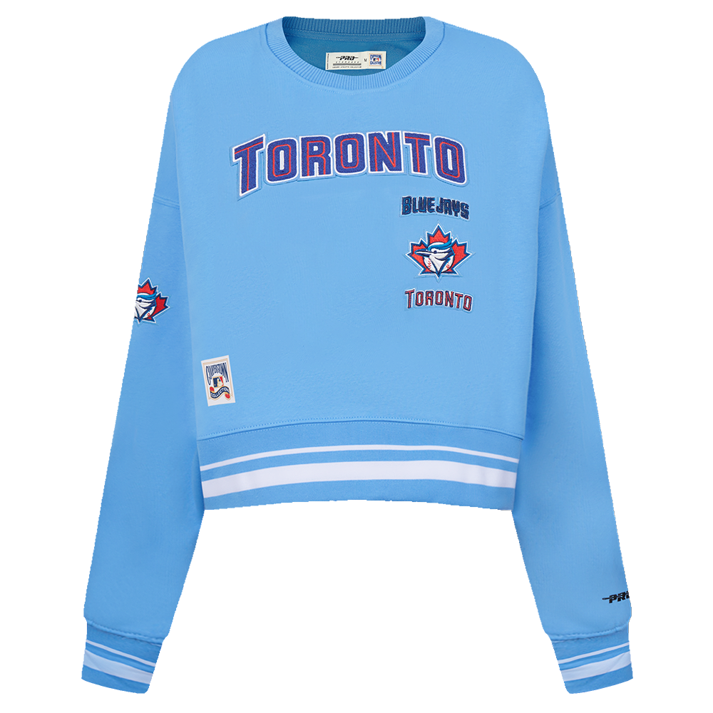 MLB TORONTO BLUE JAYS RETRO CLASSIC WOMEN'S RIB CREWNECK (UNIVERSITY BLUE)