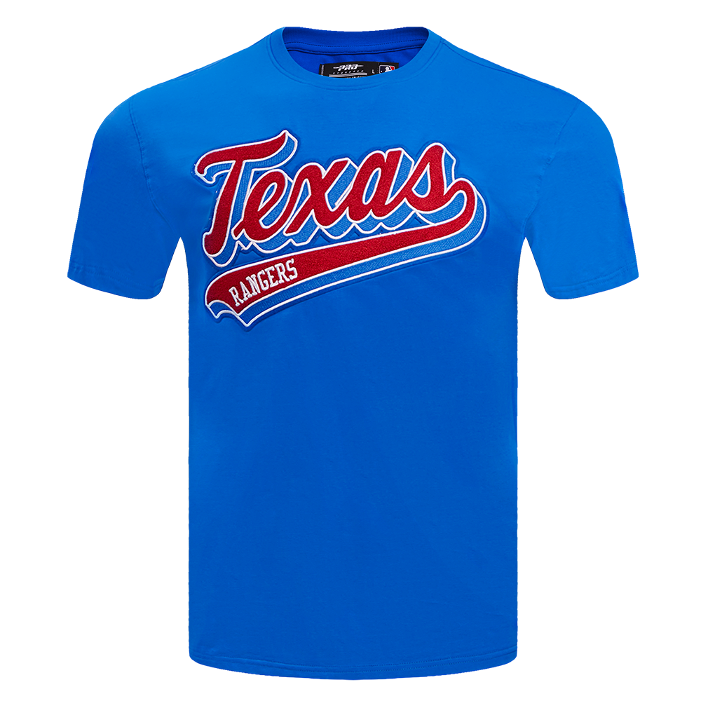 MLB TEXAS RANGERS SCRIPT TAIL HAUT EN JERSEY SIMPLE POUR HOMME (BLEU ROYAL)