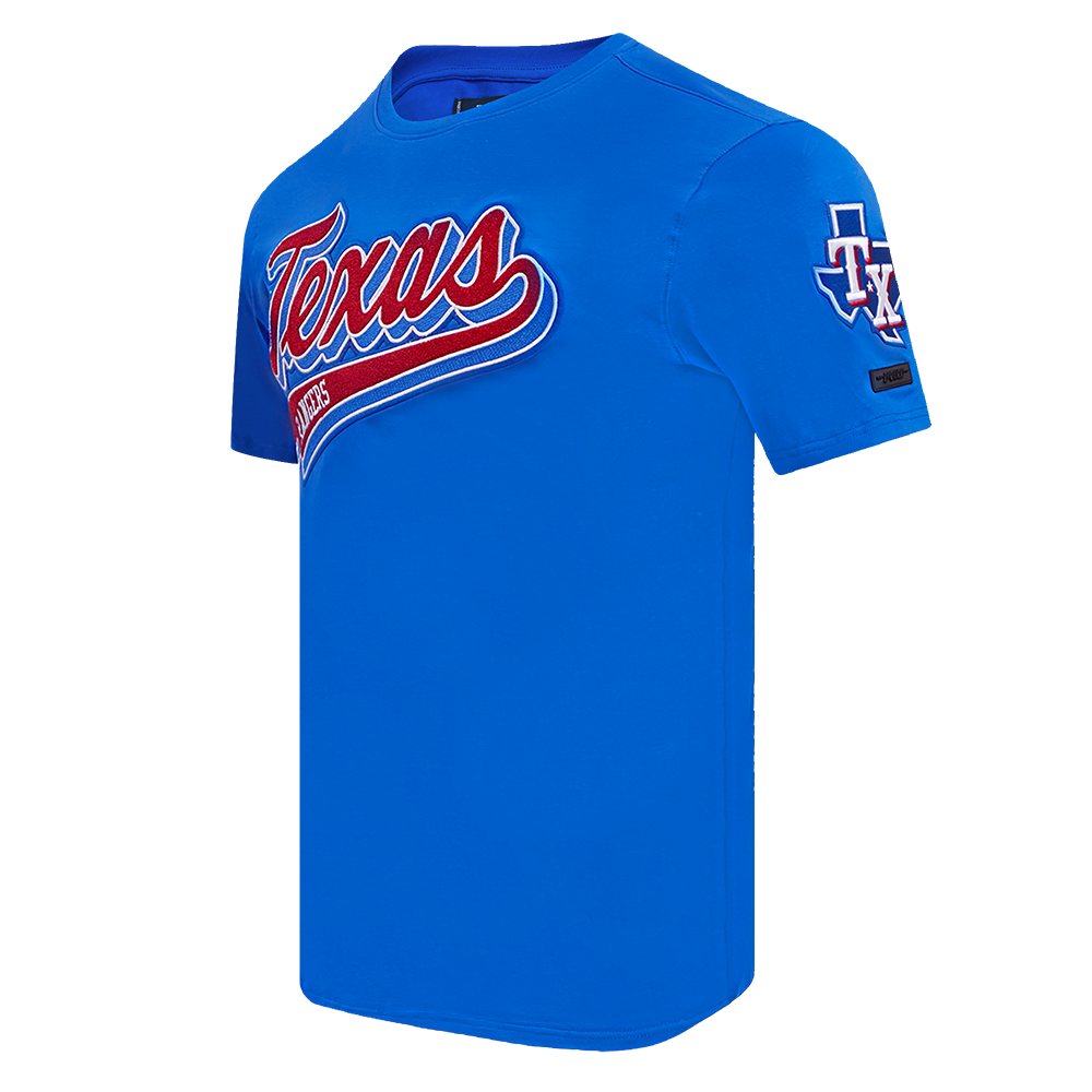 MLB TEXAS RANGERS SCRIPT TAIL HAUT EN JERSEY SIMPLE POUR HOMME (BLEU ROYAL)