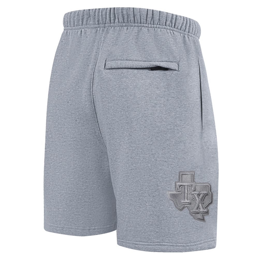 MLB TEXAS RANGERS NEUTRAL SHORT EN MOLLETON POUR HOMME POUR HOMME (GRIS CHINÉ FONCÉ)