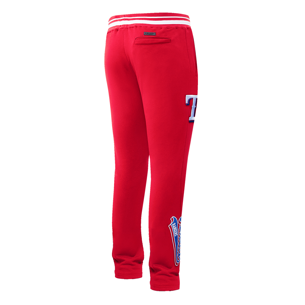 MLB TEXAS RANGERS SCRIPT TAIL PANTALON OUATÉ EN MOLLETON CÔTELÉ POUR HOMME (ROUGE)