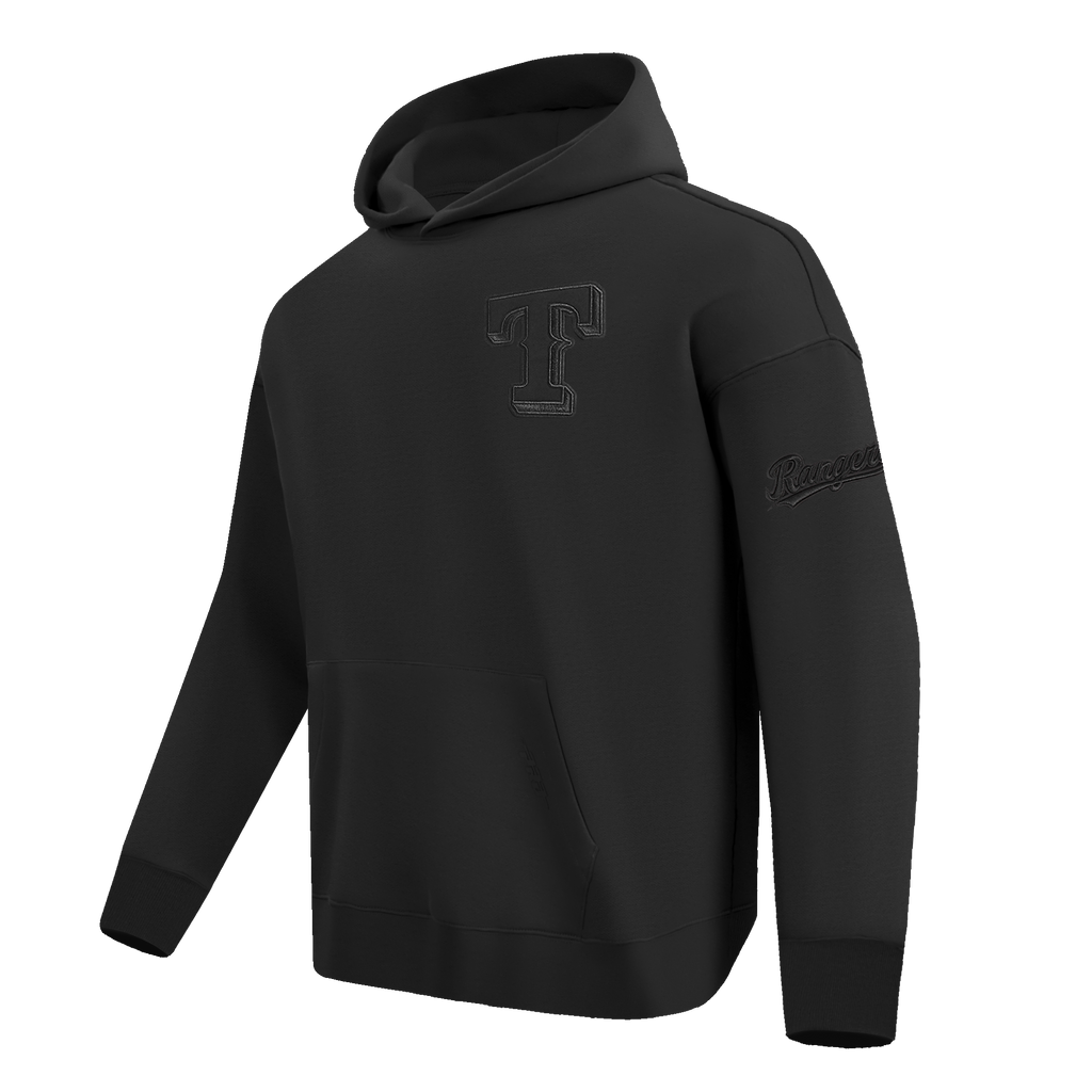 MLB TEXAS RANGERS NEUTRAL CHANDAIL À CAPUCHON EN MOLLETON À ÉPAULES TOMBANTES POUR HOMME (NOIR)