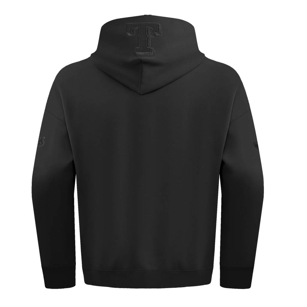 MLB TEXAS RANGERS NEUTRAL CHANDAIL À CAPUCHON EN MOLLETON À ÉPAULES TOMBANTES POUR HOMME (NOIR)