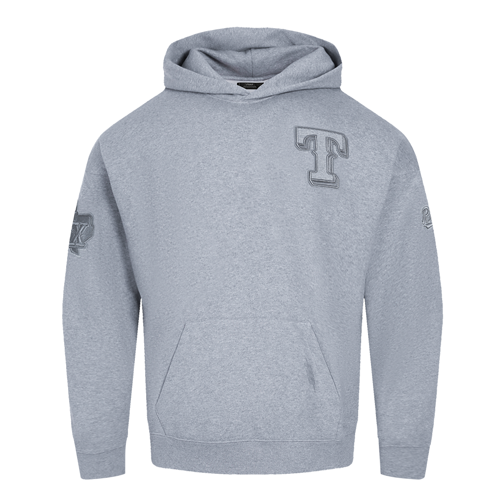 MLB TEXAS RANGERS NEUTRAL MEN'S  DROP SHOULDER FLC PO HOODIE (DARK HEATHER GRAY)