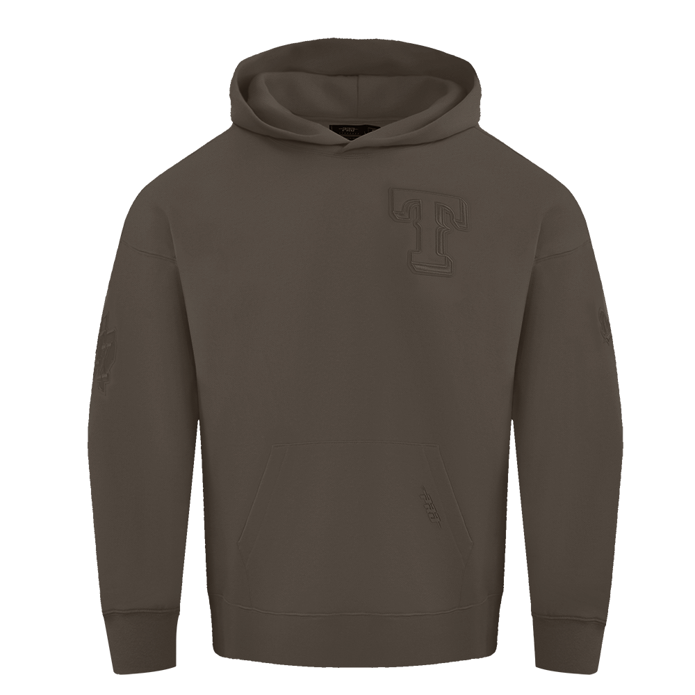 MLB TEXAS RANGERS NEUTRAL MEN'S  DROP SHOULDER FLC PO HOODIE (DARK TAUPE)