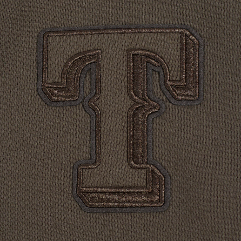 MLB TEXAS RANGERS NEUTRAL MEN'S  DROP SHOULDER FLC PO HOODIE (DARK TAUPE)