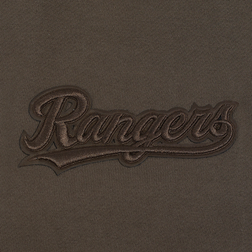 MLB TEXAS RANGERS NEUTRAL MEN'S  DROP SHOULDER FLC PO HOODIE (DARK TAUPE)