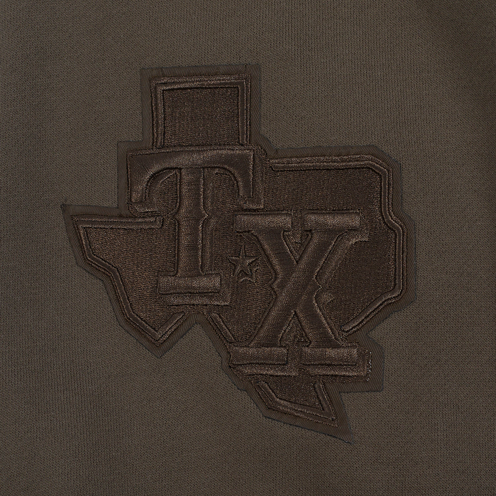 MLB TEXAS RANGERS NEUTRAL MEN'S  DROP SHOULDER FLC PO HOODIE (DARK TAUPE)