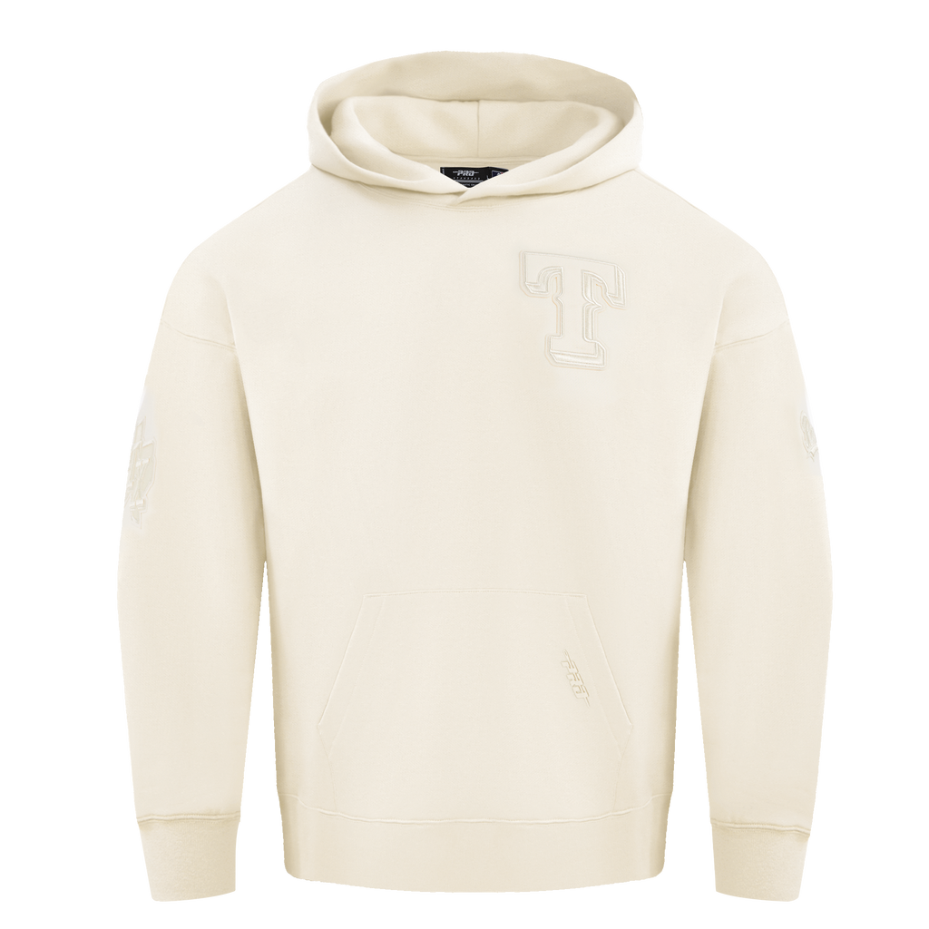 MLB TEXAS RANGERS NEUTRAL MEN'S  DROP SHOULDER FLC PO HOODIE (EGGSHELL)