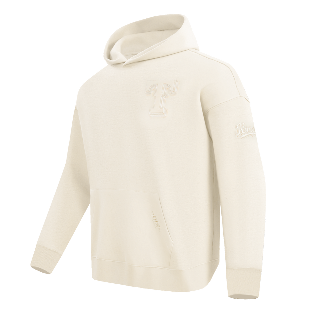 MLB TEXAS RANGERS NEUTRAL MEN'S  DROP SHOULDER FLC PO HOODIE (EGGSHELL)