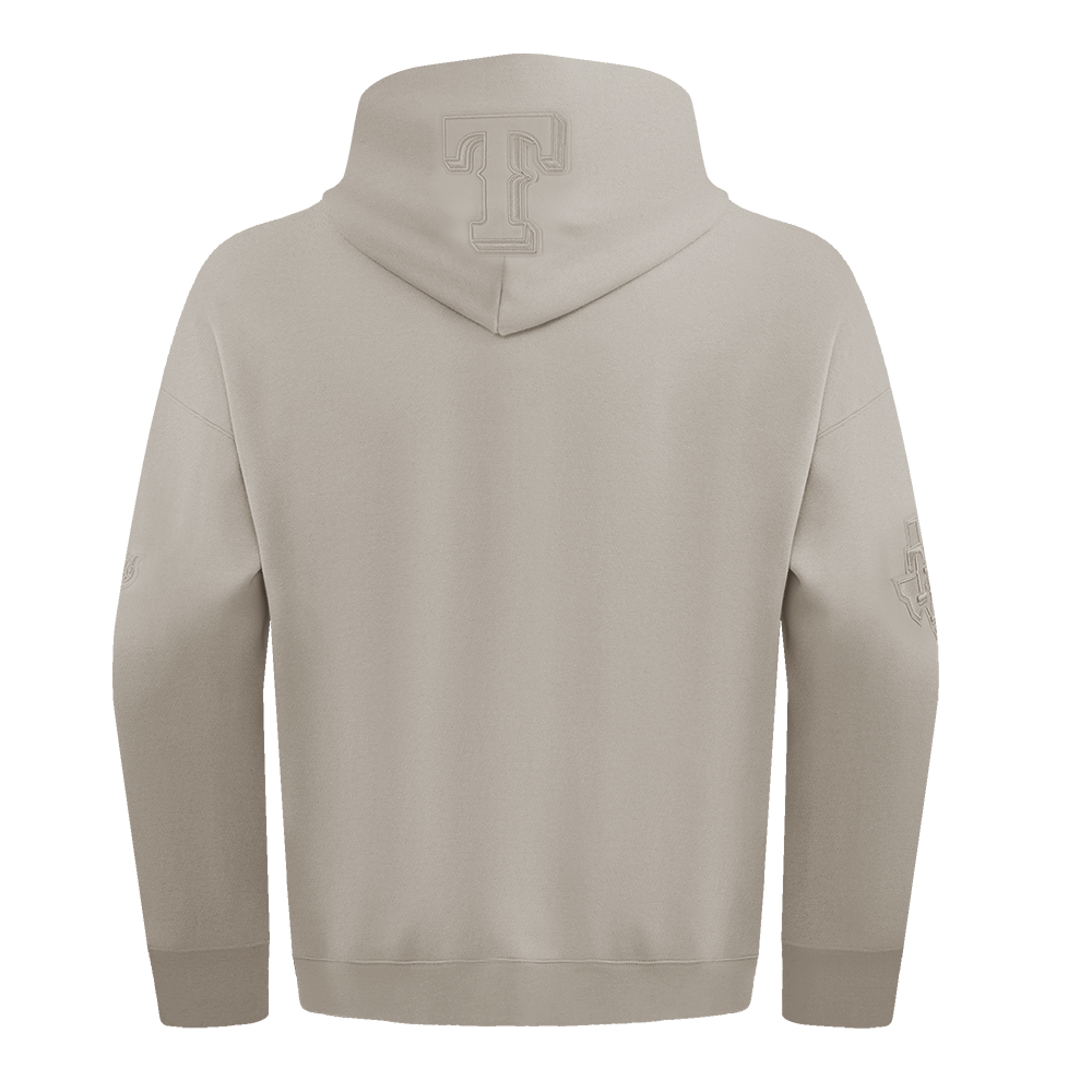 MLB TEXAS RANGERS NEUTRAL CHANDAIL À CAPUCHON EN MOLLETON À ÉPAULES TOMBANTES POUR HOMME (TAUPE)