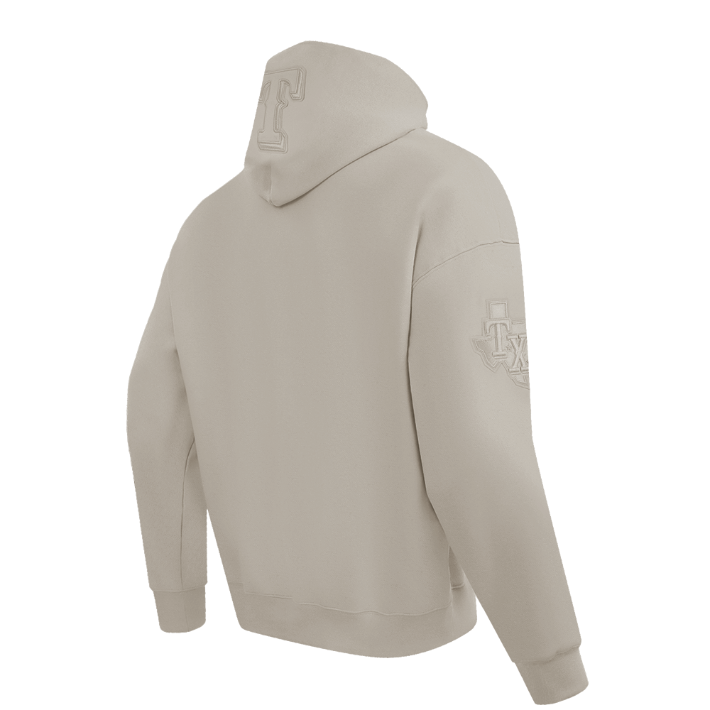 MLB TEXAS RANGERS NEUTRAL CHANDAIL À CAPUCHON EN MOLLETON À ÉPAULES TOMBANTES POUR HOMME (TAUPE)